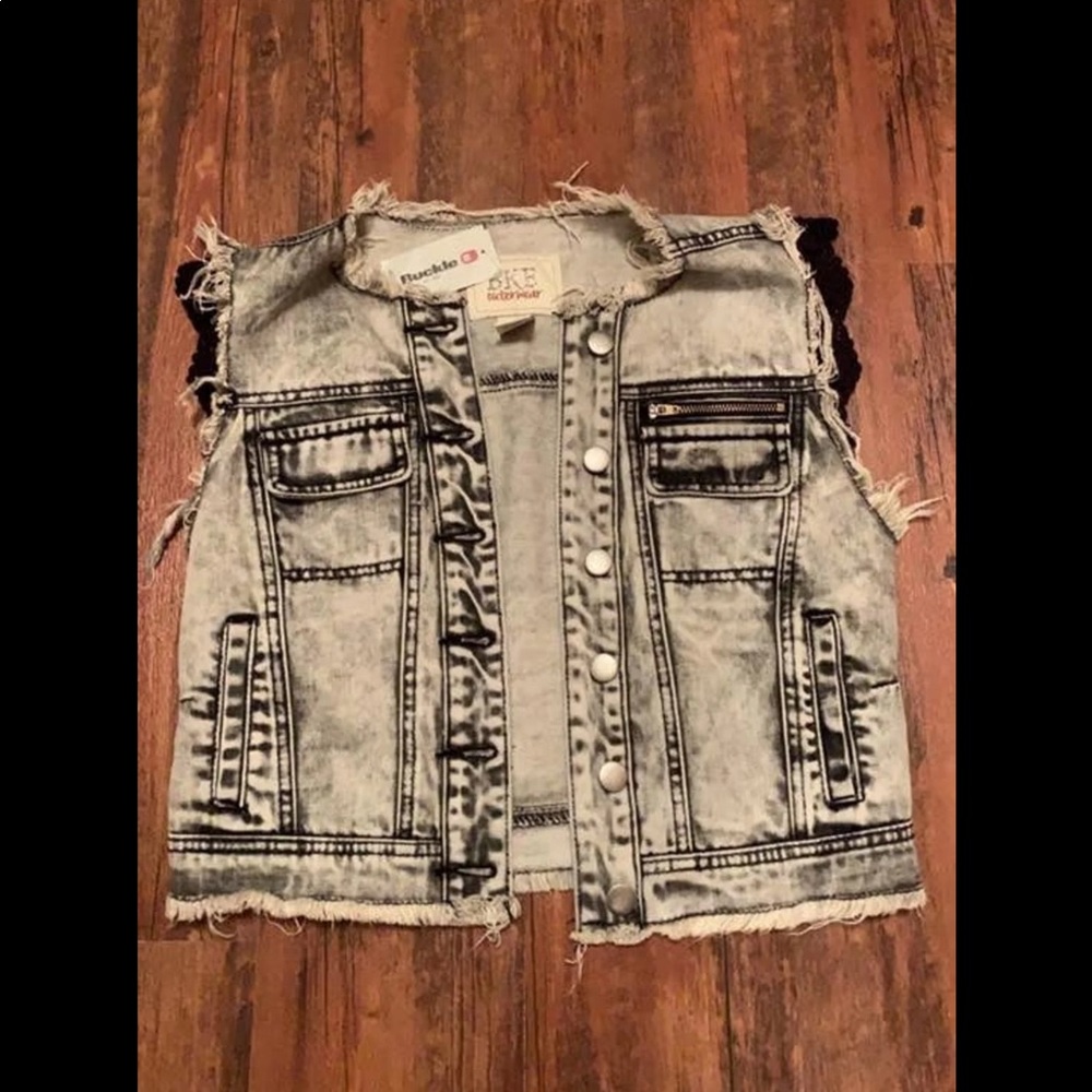 BKE Outerwear Washed Denim Vest